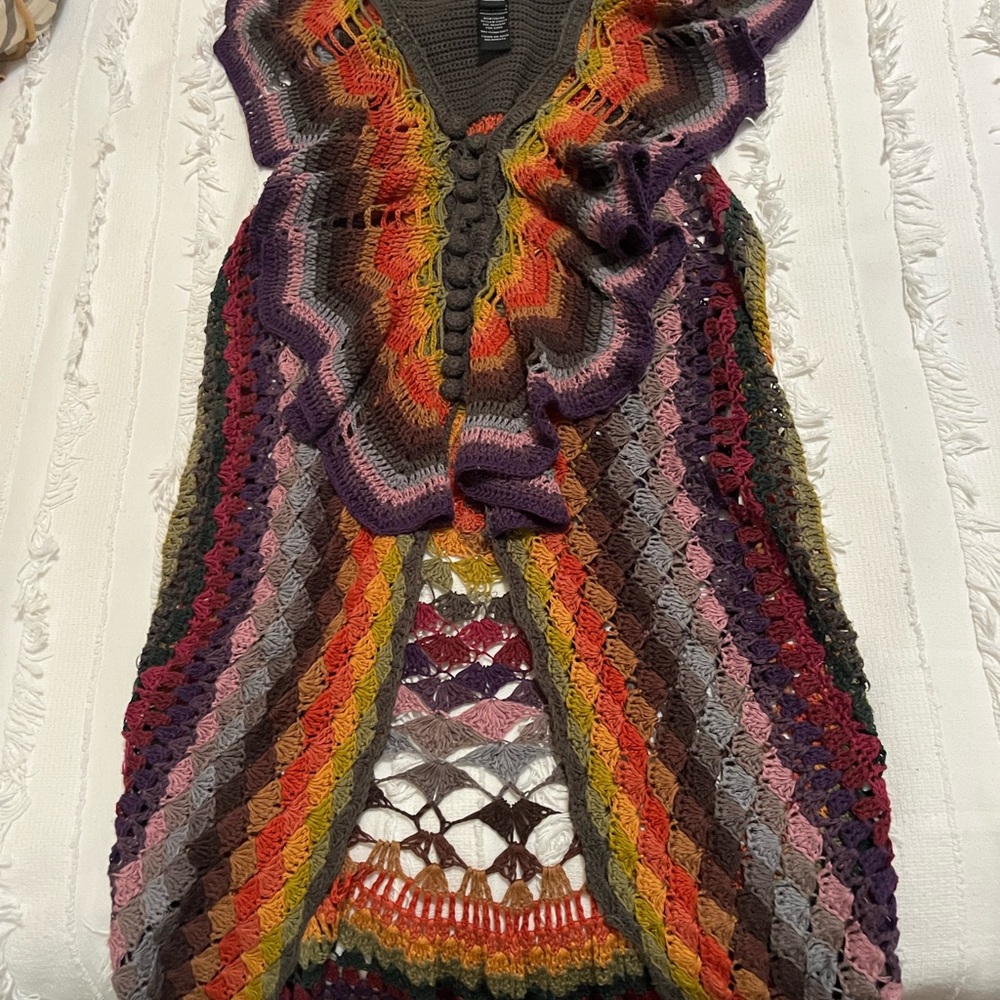 Double Zero Multicolor Crochet Vest
